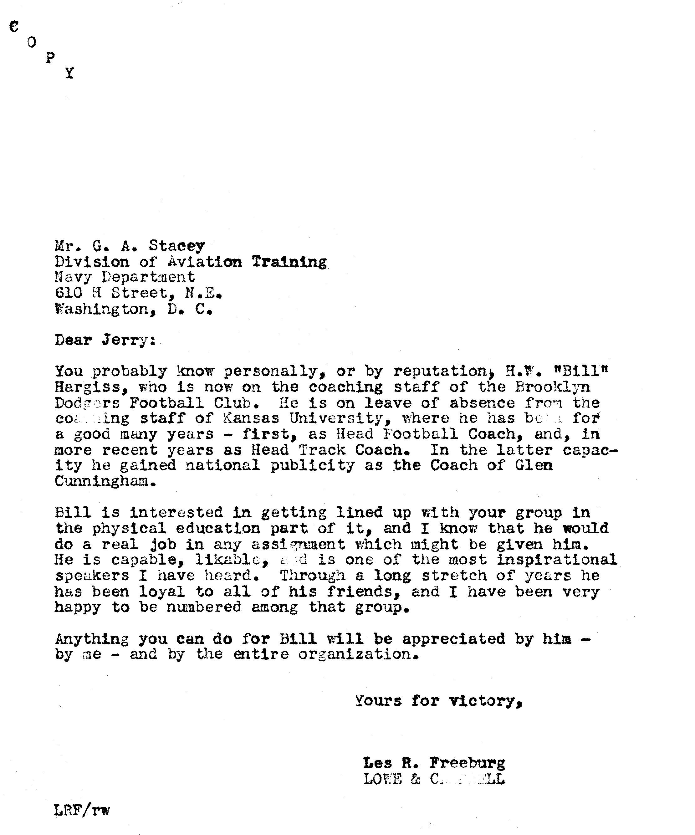 les freeburg letter recommending hargiss to us navy naval letter of recommendation